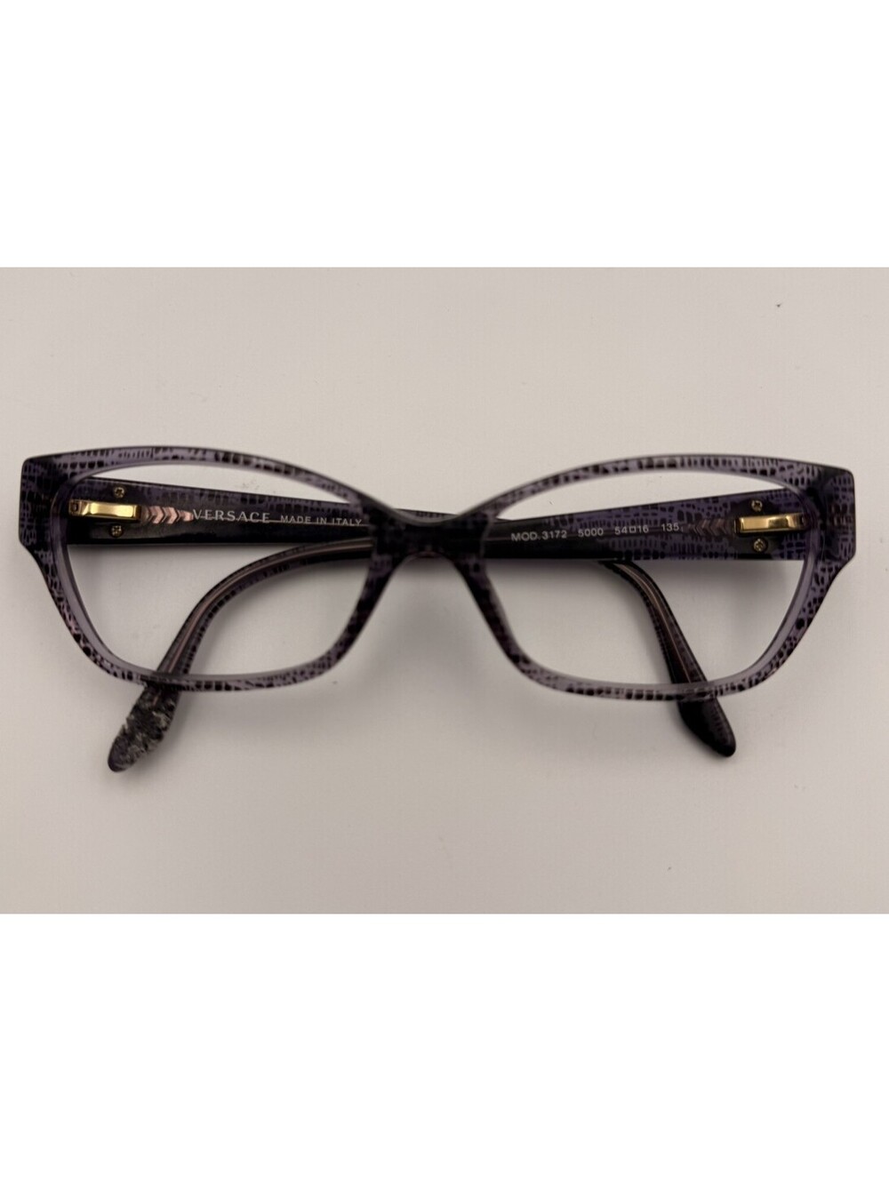 Versace Eyeglasses, Frames Only, MOD. 3172 5000 Purp Tortoise, 54-16-135, Italy